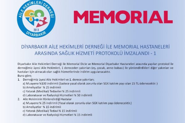 DİYAHED İLE MEMORIAL HASTANELERİ ARASINDA SAĞLIK HİZMETİ PROTOKOLÜ İMZALANDI